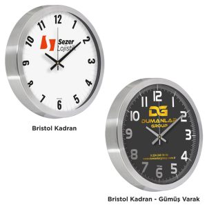 Alüminyum Kasa Duvar Saati 40cm (12190)