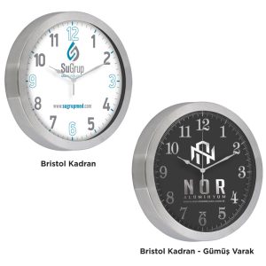 Alüminyum Kasa Duvar Saati 25cm (12205)